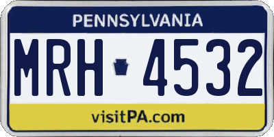 PA license plate MRH4532