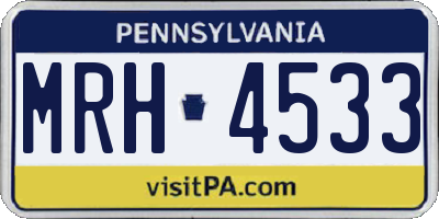 PA license plate MRH4533