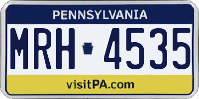 PA license plate MRH4535