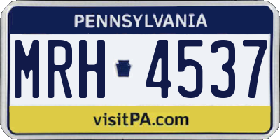 PA license plate MRH4537
