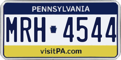 PA license plate MRH4544