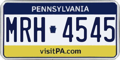 PA license plate MRH4545