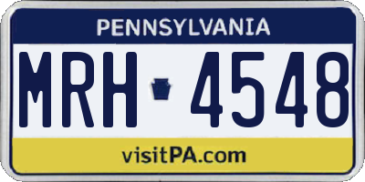 PA license plate MRH4548