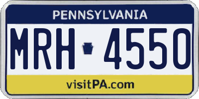 PA license plate MRH4550