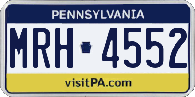 PA license plate MRH4552