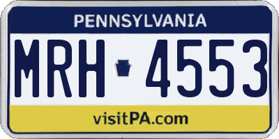 PA license plate MRH4553