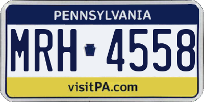 PA license plate MRH4558