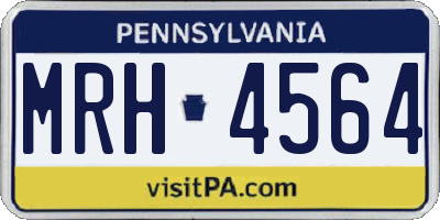 PA license plate MRH4564