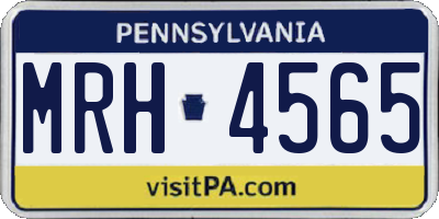 PA license plate MRH4565