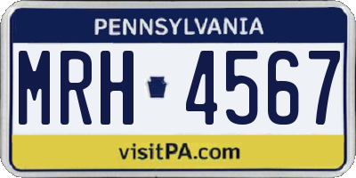 PA license plate MRH4567