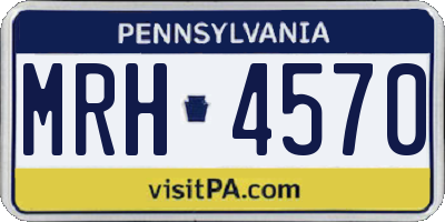 PA license plate MRH4570