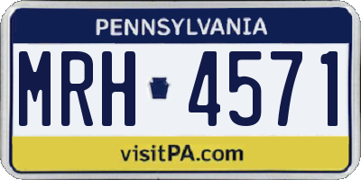 PA license plate MRH4571