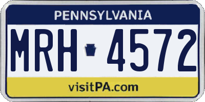 PA license plate MRH4572