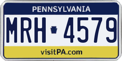 PA license plate MRH4579