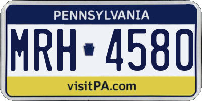 PA license plate MRH4580