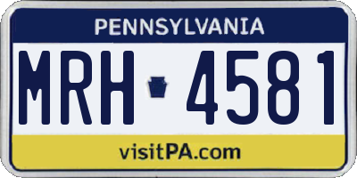 PA license plate MRH4581