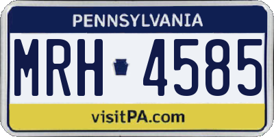 PA license plate MRH4585