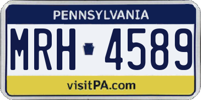PA license plate MRH4589