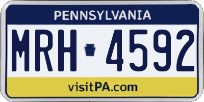 PA license plate MRH4592