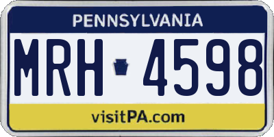 PA license plate MRH4598