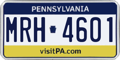 PA license plate MRH4601