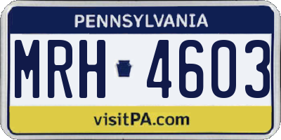 PA license plate MRH4603