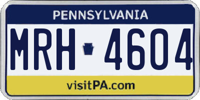 PA license plate MRH4604