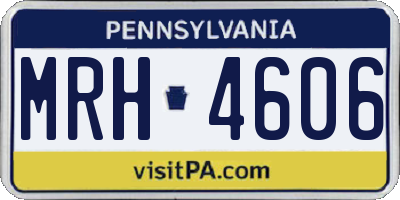 PA license plate MRH4606