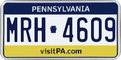 PA license plate MRH4609