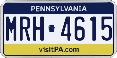 PA license plate MRH4615