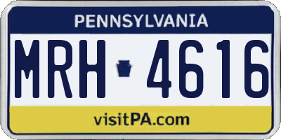 PA license plate MRH4616