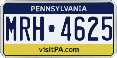 PA license plate MRH4625