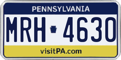 PA license plate MRH4630