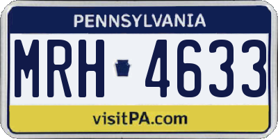 PA license plate MRH4633