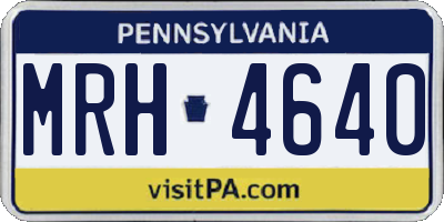 PA license plate MRH4640