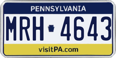 PA license plate MRH4643