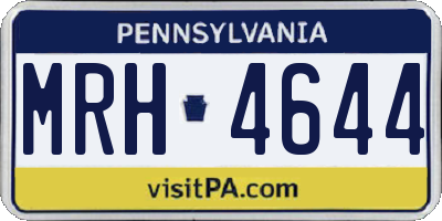 PA license plate MRH4644