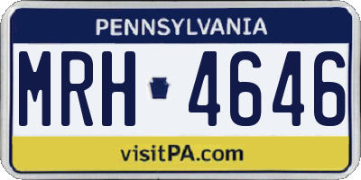 PA license plate MRH4646
