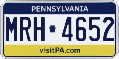 PA license plate MRH4652