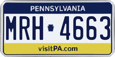 PA license plate MRH4663