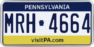 PA license plate MRH4664