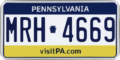 PA license plate MRH4669