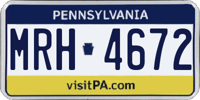 PA license plate MRH4672