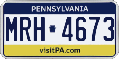 PA license plate MRH4673