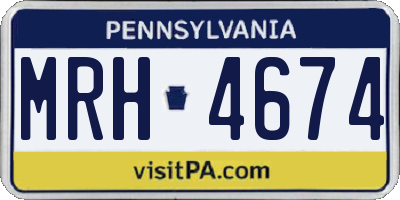 PA license plate MRH4674