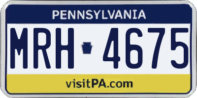 PA license plate MRH4675
