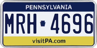 PA license plate MRH4696