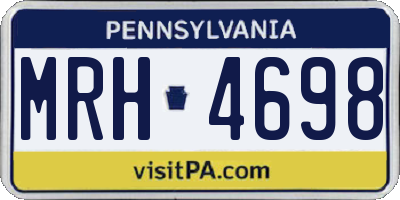 PA license plate MRH4698