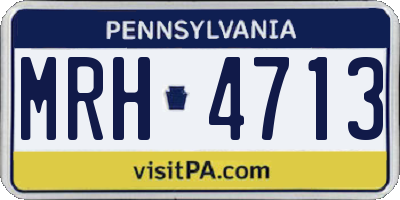 PA license plate MRH4713