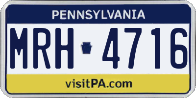 PA license plate MRH4716